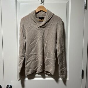 Vince cream cashmere shawl neck sweater, size small